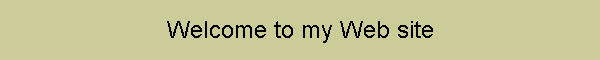 Welcome to my Web site
