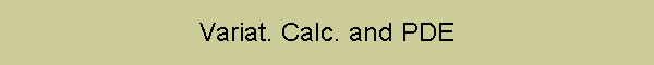 Variat. Calc. and PDE